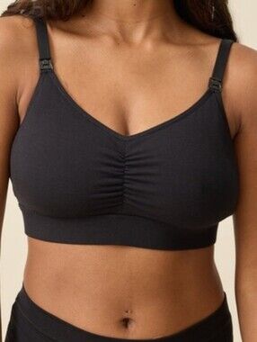 Kindred Bravely Nursing Bra Maternity Black SzL Full Covetage Breathabke